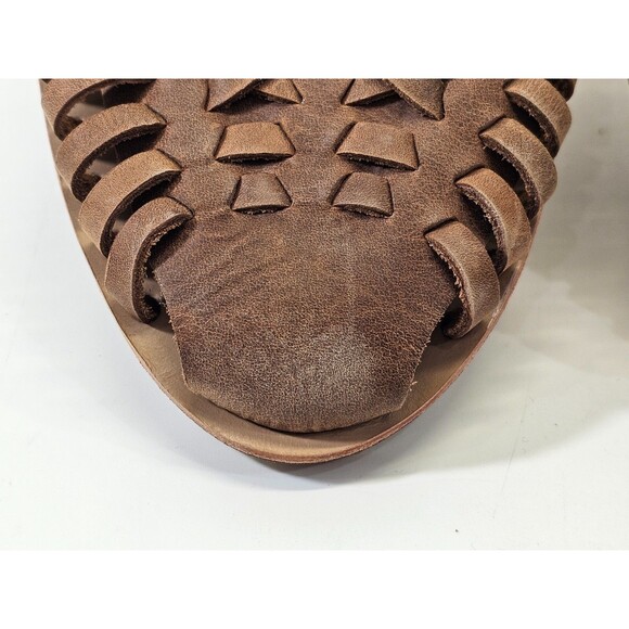 Men\'s 13 Nisolo Huarache Sandals Slip-On Comfort Woven Leather‎ Slides Brown EUC main image 12